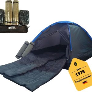 Best Sporting 2 Personen Zelt Set Festival mit 2 Isomatten und 2 Schlafs?cken I Iglu Campingzelt f??r 2 Personen 200 x 150 x 105 cm I 2 Mann Zelt wasserdicht f??r Camping Abenteuer I Zelte