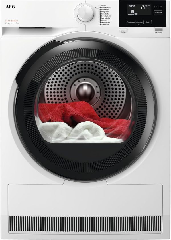 AEG W?rmepumpentrockner 9 kg| Serie 7000 SensiDry schonendes & energiesparendes Trockenverfahren| A+++| Mengenautomatik| Schontrommel| Knitterschutz | TR7T60690