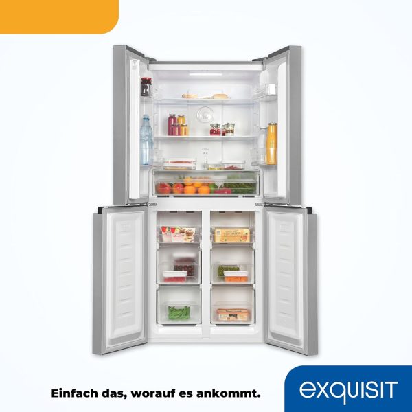 Exquisit Multidoor MD365-125-040D inoxlook | 362 l Volumen | Multi Door K??hlschrank NoFrost | Cross Door K??hl-Gefrierkombination | Frischefach | Alarm | LED-Display?? – Bild 5