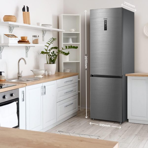 Midea MDRB521MGA46O K??hl-/Gefrierkombination/NoFrost/Besonders leise 29dB/Inverter Kompressor/Niedrigtemperaturzone/180?? Verstellbare Gefrierfach-Schublade/201 cm hoch/256 L K??hlteil/122 L Gefrierteil – Bild 7