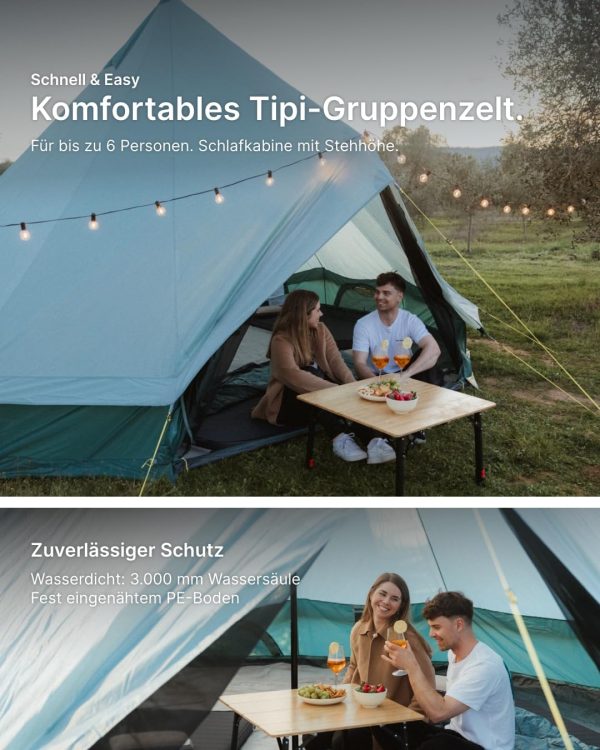 qeedo Bell Tipi Camping Zelt f??r Gruppen oder Familien (Gr??en 6. 8. 10. 12 Personen) – Bild 2