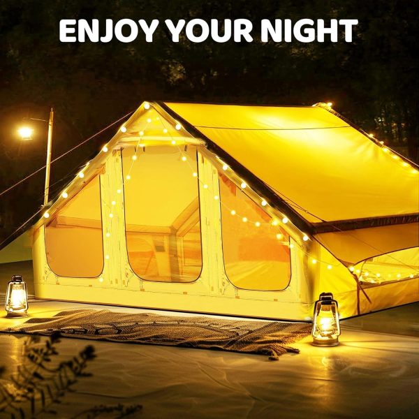 Aufblasbares Zelt f??r Camping Outdoor Zelt f??r 2-4 Personen mit Luftpumpe. Kamin?ffnung Aufblasbares Gampingzelt aus Wasserdichtem Oxford-Stoff Air Glamping Zelte f??r 4 Jahreszeiten Camping – Bild 9
