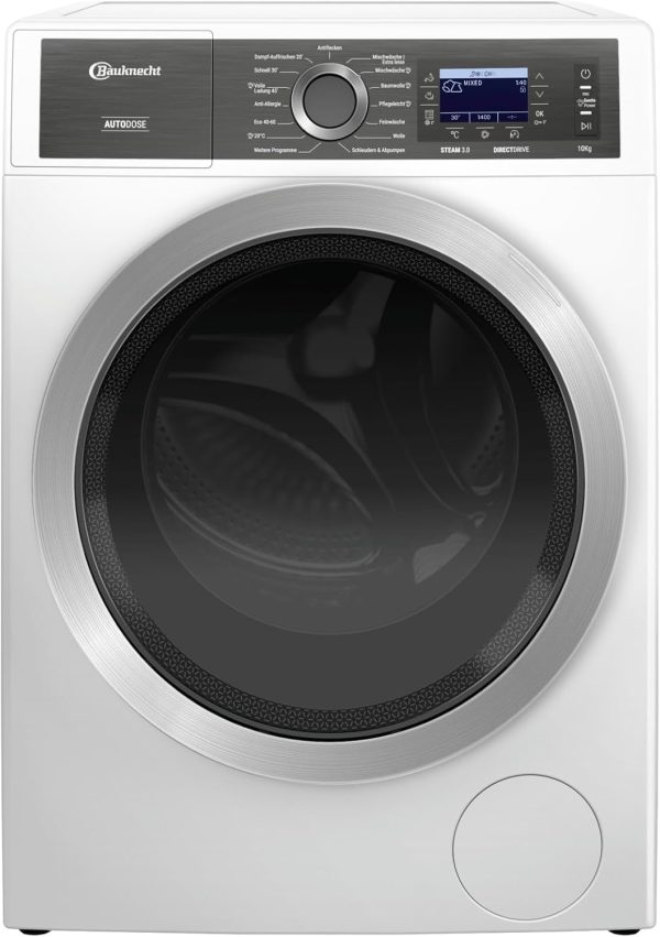Bauknecht B8 09AD SILENCE DE Waschmaschine Frontlader/Gentle-Power/Energieeffizienklasse A-30 Prozent/Besonders leise Waschmaschine/AutoDose/Steam-Hygiene. Refresh.-Finish/Volle Ladung 45 Min.