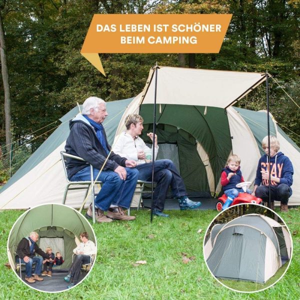 Skandika Kuppelzelt Daytona 6 Personen | Familienzelt mit 3 Schlafkabinen. 3000 mm Wassers?ule. 195 cm Stehh?he. Moskitonetze. Sonnensegel | Campingzelt f??r Familie und Freunde – Bild 7