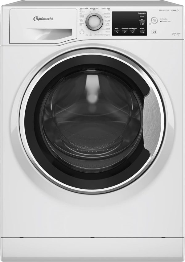 Bauknecht WATK Sense 96 41 N Waschtrockner/ 9/6 kg Waschen/Trocknen/Active Care Wash & Dry Technologie/Flecken 20?? / Dampf-Programm/Wolle-Programm/Nachlegefunktion/PRO-Inverter Motor. Wei?
