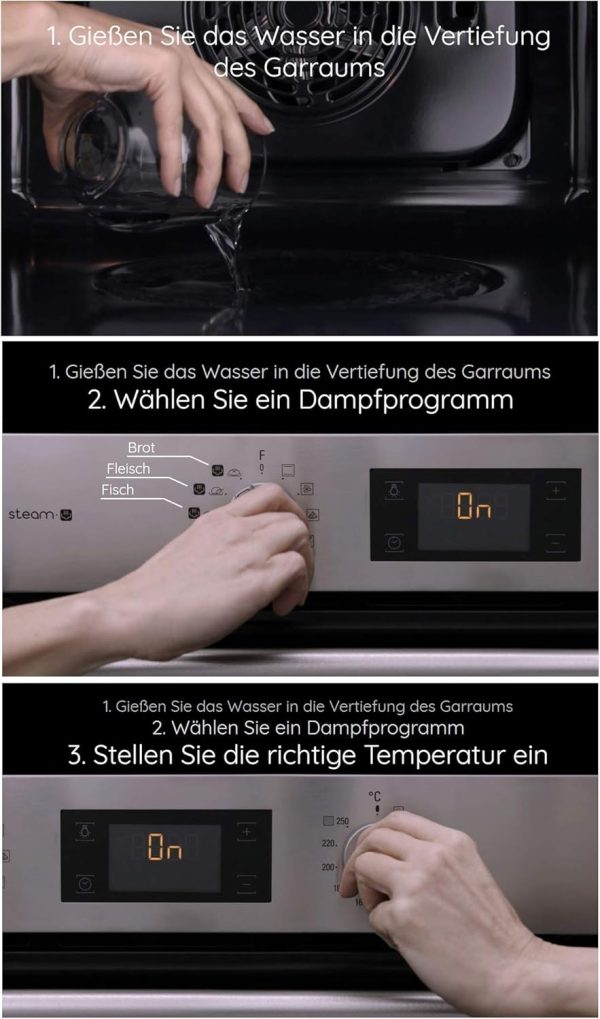 Bauknecht BAR2S K8 V2 IN Dampf-Backofen inklusive 2-fach Backauszug/A+/71 L Maxi-Garraum/Hei?luft/Gentle Steam mit Feuchtigkeitszugabe/Einfaches Reinigen mit SmartClean-Innenraum. Edelstahl – Bild 9