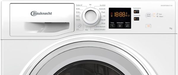 Bauknecht BW 719 A Waschmaschine Frontlader/ 7kg/ EEK A/kraftvolle Fleckentfernung/Kurz 45 / Clean Plus/Kurz 30 / Anti-Allergie Plus/Mengenautomatik/Option Extra Touch/Dynamic Inverter Motor. Wei? – Bild 3