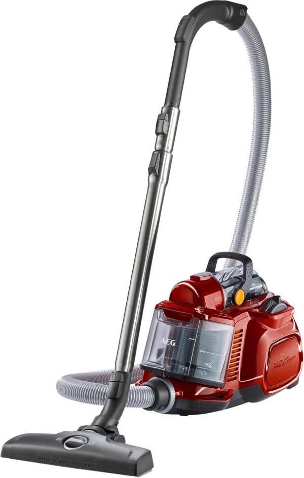 AEG LX7-2-CR-A Staubsauger beutellos / ideal f??r Haustierbesitzer / Zusatzd??sen + Speziald??sen-Set f??r Tierhaare / 750 Watt / 9 m Aktionsradius / 1.4l Staubbeh?lter / waschbarer Hygiene Filter / rot