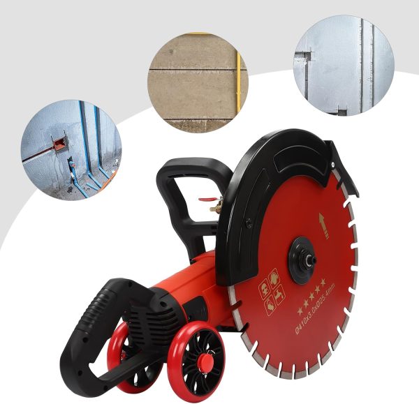 4000W Elektrisch Betonsäge Betonsägenschneider Gipsschneider. Nass-/Trocken Steinschneidemaschine Schnitttiefe 165 mm mit 410 mm Scheibensägeblatt Zum Trennen von Stein. Beton. Granit – Bild 3