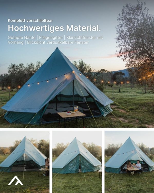 qeedo Bell Tipi Camping Zelt f??r Gruppen oder Familien (Gr??en 6. 8. 10. 12 Personen) – Bild 3