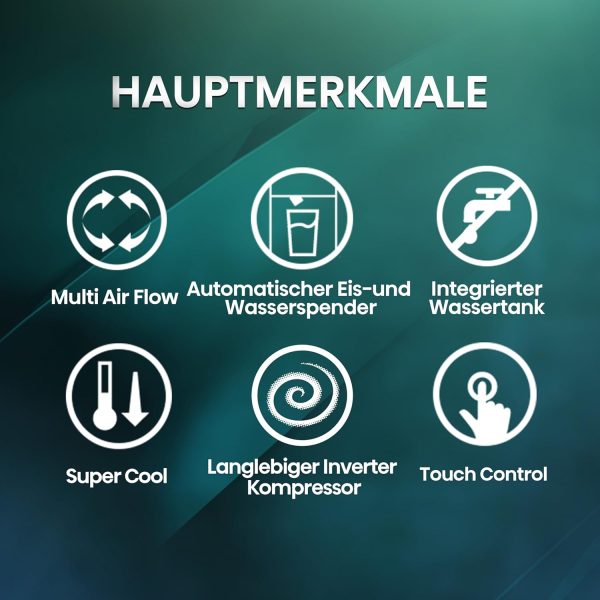 Hisense RS694N4TFE Side-by-Side K??hl-Gefrierkombination/ NoFrostPlus/ Inverter-Kompressor/ Eis-Wasser Spender/ HolidayMode/ 178.6 cm/ K??hlteil 371 l/ Gefrierteil 191 l/ 42 dB/ 323 kWh/ Jahr. Schwarz – Bild 3