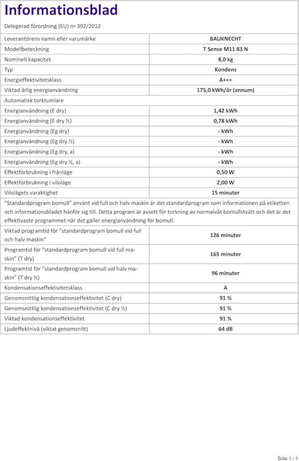 Bauknecht T Sense M11 83 N W?rmepumpentrockner /8 kg/EEK A+++ /ActiveCare-Technologie/EasyCleaning-Filter/Auffrischen-Programm/B??gelleicht-Programm/Wolle-Programm/Knitterschutz. Wei? – Bild 17