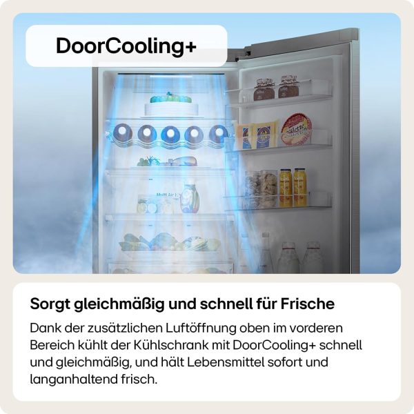 LG GBP62PZNBC. Klasse B. 384 L. K??hl-/ Gefrierkombination. Frische Features. K??hlschrank mit Gefrierfach und Innendisplay. DoorCooling+. LINEARCooling. 59.5 x 203 x 67.5 cm ? Platinum Silver – Bild 3