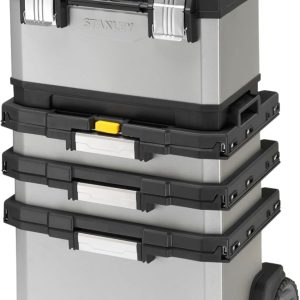STANLEY FATMAX Rolling Workshop. 4-in-1-Geräte einschließlich abnehmbarer Werkzeugbox. strapazierfähiges Metall und Kunststoff. mobile Workstation. 1-95-622