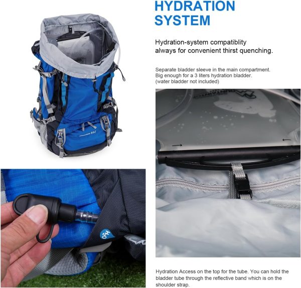 MOUNTAINTOP Trekkingrucksack 80L Wanderrucksack Herren Damen Reiserucksack Gro?er Rucksack mit Regenschutz f??r Outdoor Reisen Camping Trekking – Bild 6