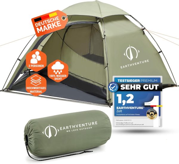 Camping Zelt 2 Personen wasserdicht - Schneller & Leichter Aufbau - Ultraleichtes Zelt kleines Packma? - Zelt f??r 2 Personen - Zelt Camping Trekking Zelt Outdoor Festival & Motorrad