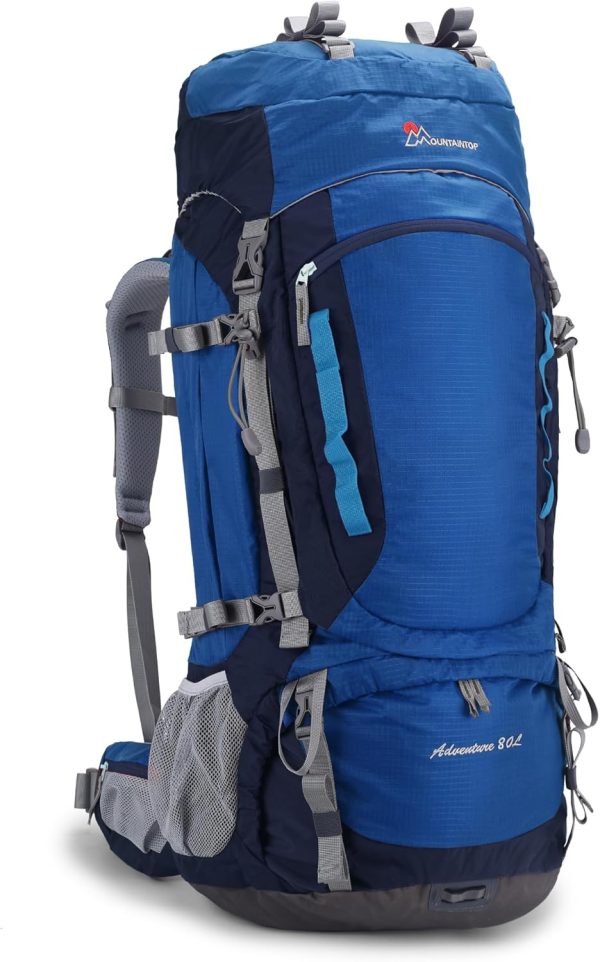 MOUNTAINTOP Trekkingrucksack 80L Wanderrucksack Herren Damen Reiserucksack Gro?er Rucksack mit Regenschutz f??r Outdoor Reisen Camping Trekking