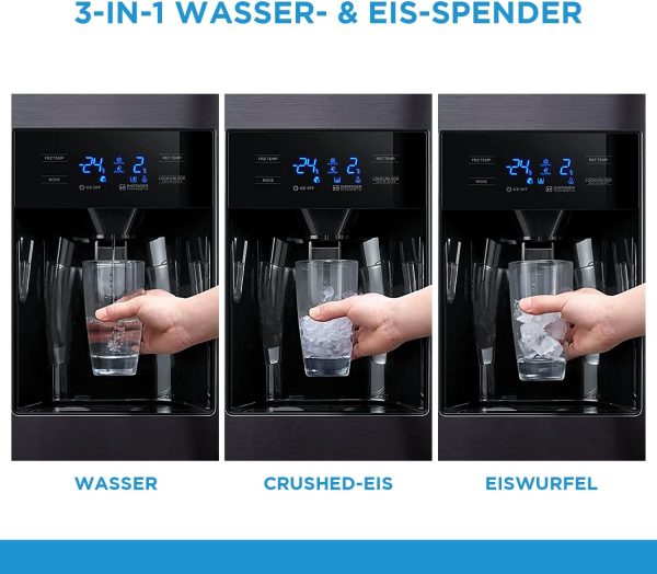 Midea KS-DDX 6.32 WT Side-by-Side K??hl-/Gefrierkombination/ 178.8 cm H?he/ 254 kWh/Jahr/No Frost/Dual Inverter Compressor/mit 3in1 Wasser-/Eisspender und Wassertank. Dark Inox – Bild 5