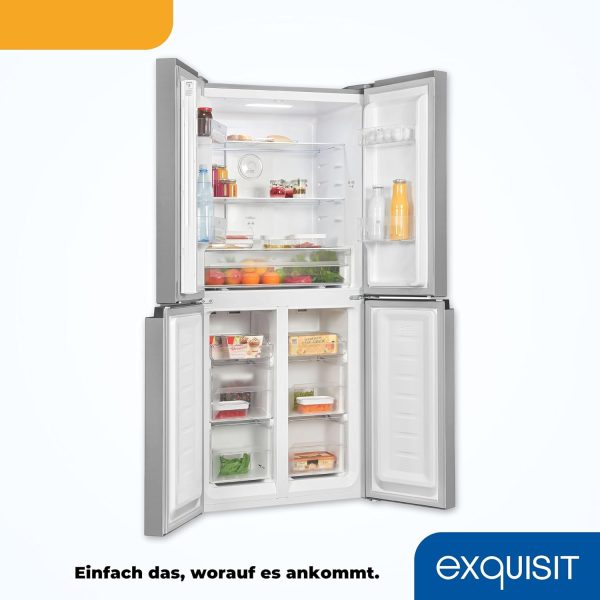 Exquisit Multidoor MD365-125-040D inoxlook | 362 l Volumen | Multi Door K??hlschrank NoFrost | Cross Door K??hl-Gefrierkombination | Frischefach | Alarm | LED-Display?? – Bild 6