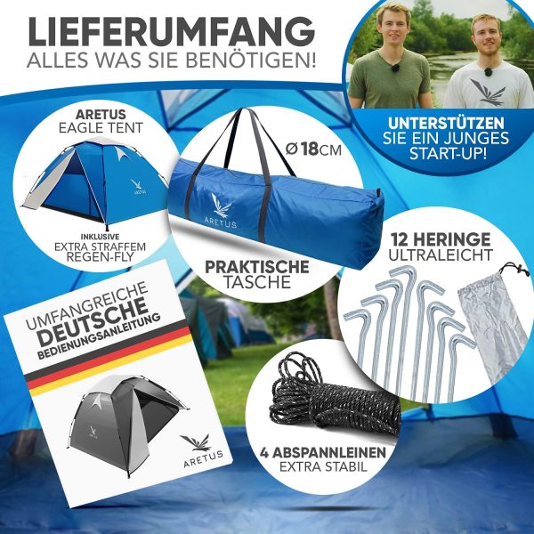 Wurfzelt 2-4 Personen AUF-ABBAU IN 45 Sekunden -Extra Gro? & Wasserdicht- Pop up Zelt 3 Person automatik Wurfzelt 3 Personen Mann zelte – Bild 6
