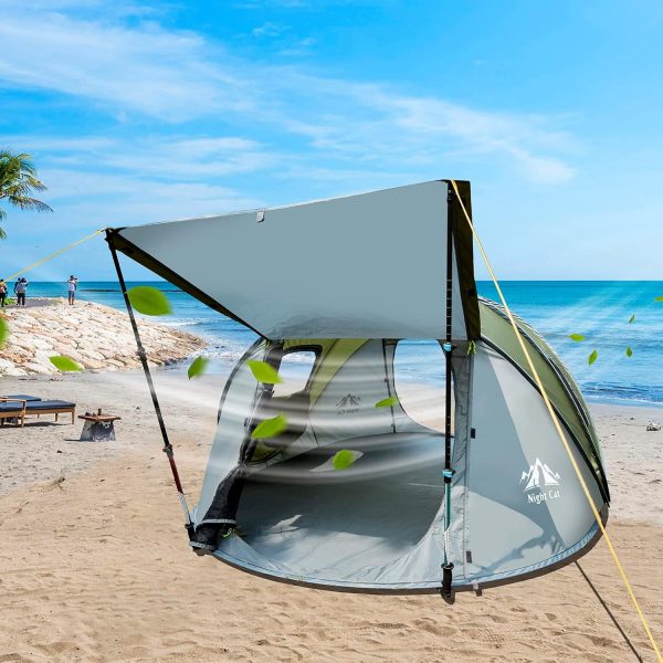 Night Cat Pop Up Zelt 2 4 Personen Wasserdicht Wurfzelt Atmungsaktiv Einfache Einstellung f??r Camping Wandern – Bild 5