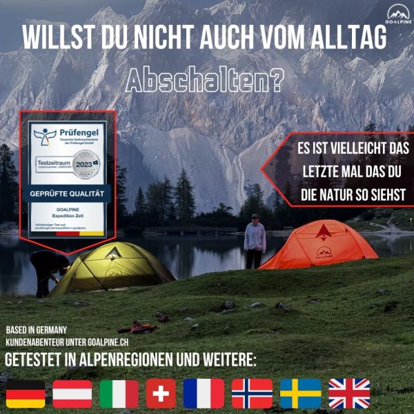 GOALPINE? Zelt f??r 1 & 2 gro?e Personen | wasserdicht 4000mm | kleines Packma? | zum Wandern. Bergtouren & Bikepacking | Ultraleicht | 4 Jahreszeiten | schneller aufbau – Bild 2
