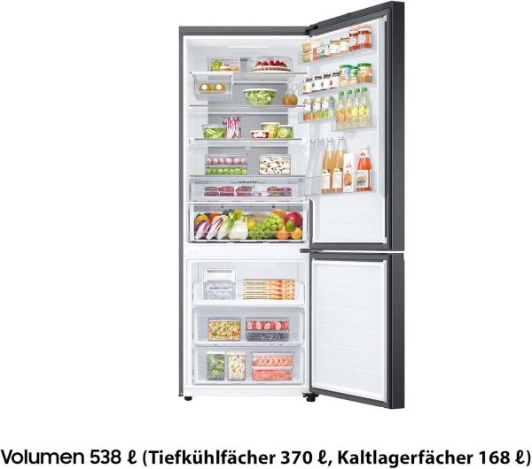 Samsung RB53DG706BB1EF K??hl-Gefrierkombination. 203 cm. 538 l. Extra breit (75 cm). K??hlschrank mit Gefrierfach. Wifi & AI Energy Mode. Twin Cooling+. Twist Ice Maker. Premium Black Steel – Bild 3