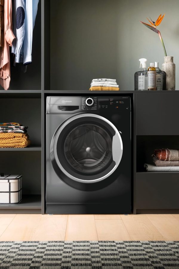 Bauknecht W8 S6300 A Waschmaschine Frontlader / 8kg / EEK A/Kurz 30 / Kurz 45 / Kraftvolle Fleckenentfernung/Anti-Allergie-Programm/Wolleprogramm/Schwarz/Langlebiger Inverter-Motor – Bild 3