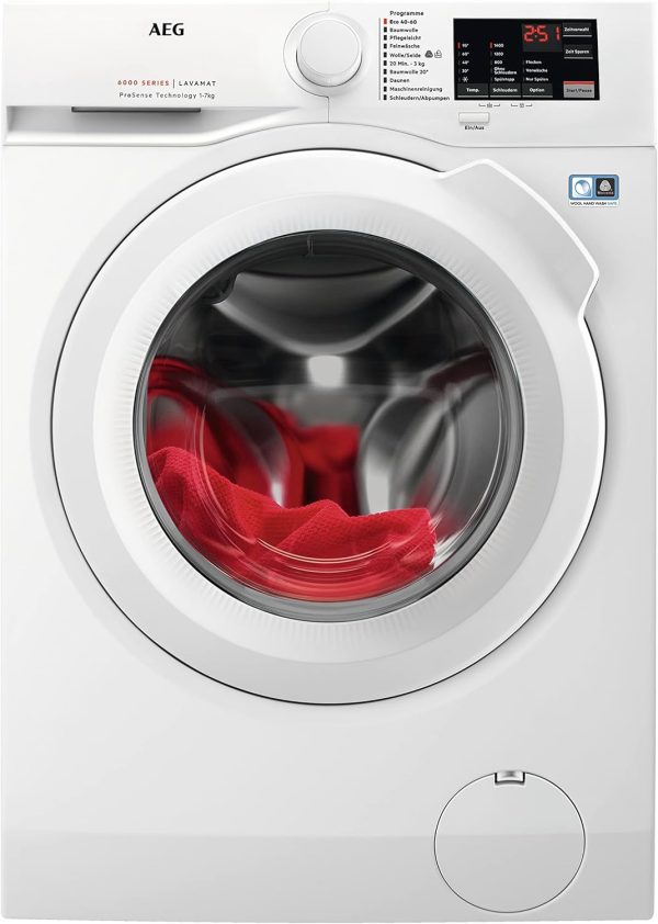 AEG L6FBG51470 Waschmaschine / Serie 6000 mit ProSense / Testsieger der Stiftung Warentest / 7.0 kg / Leise / Mengenautomatik / Nachlegefunktion / Kindersicherung / Wasserstopp / 1400 U/min