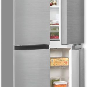 Exquisit Multidoor MD365-125-040D inoxlook | 362 l Volumen | Multi Door K??hlschrank NoFrost | Cross Door K??hl-Gefrierkombination | Frischefach | Alarm | LED-Display??
