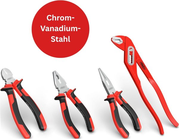 Famex 745-47 Aluminium Werkzeugkoffer gefüllt mit hochwertigem Werkzeug Set - Werkzeugkasten bestückt. für Haushalt. Garage. Werkstatt. Werkzeugkiste komplett – Bild 7