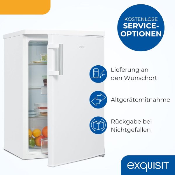 Exquisit K??hlschrank ohne Gefrierfach. 133 Liter. Vollraumk??hlschrank freistehend. T??ranschlag Wechselbar. KS516-V-H-010D weiss – Bild 5