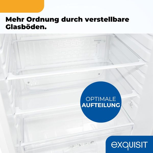 Exquisit K??hlschrank ohne Gefrierfach. 126 Liter. 55 cm Breit. Freistehend. Kompakt. Temperaturregelung. LED-Licht. KS516-V-040D weiss – Bild 7