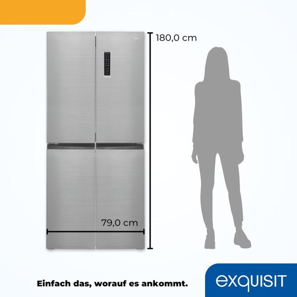 Exquisit Multidoor MD365-125-040D inoxlook | 362 l Volumen | Multi Door K??hlschrank NoFrost | Cross Door K??hl-Gefrierkombination | Frischefach | Alarm | LED-Display?? – Bild 7