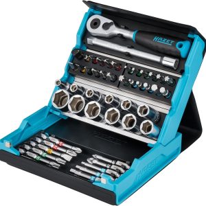 HAZET SmartCase Steckschlüsselsatz 2200SC-2 I 50-teiliges Werkzeug Steckschlüssel-Set. Antrieb: Sechs- und Vierkant 6.3 mm (1/4 Zoll). mobiler Werkzeugkoffer Made in Germany