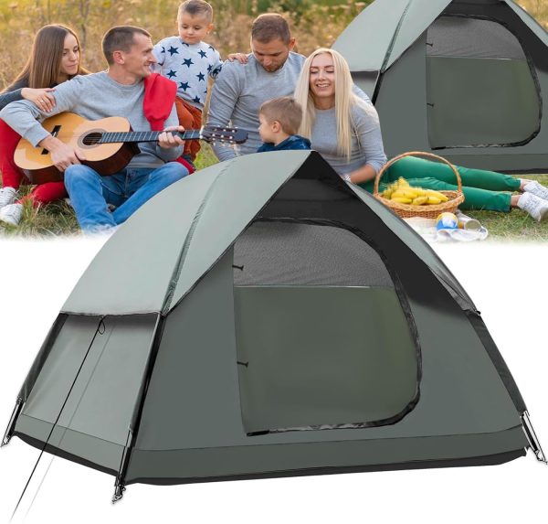 Camping Zelt 2-3 Personen Kuppelzelt Ultraleichte. Zelte Doppelschicht Wasserdicht & Winddicht. Familienzelt f??r Camping und Picknick. Einfach Aufzubauendes Outdoor-Zelt f??r Garten. Wanderausflug