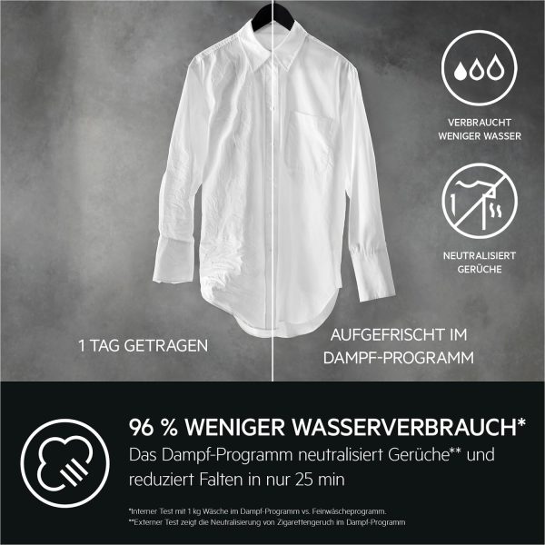 AEG LR8AMZ49FL Waschmaschine / Serie 8000 mit PowerCare? / ?KOMix - Faserschutz / ProSteam? - Auffrischfunktion / 9.0 kg / Leise / Mengenautomatik / Nachlegefunktion / Kindersicherung / 1400 U/min – Bild 5