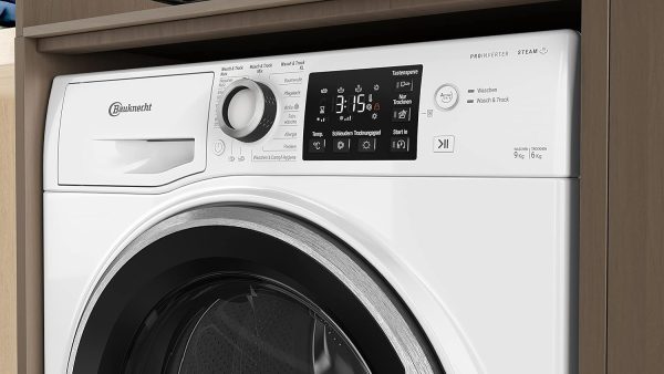 Bauknecht WATK Sense 96 41 N Waschtrockner/ 9/6 kg Waschen/Trocknen/Active Care Wash & Dry Technologie/Flecken 20?? / Dampf-Programm/Wolle-Programm/Nachlegefunktion/PRO-Inverter Motor. Wei? – Bild 6