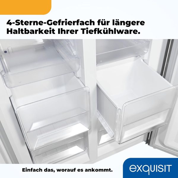 Exquisit Multidoor MD365-125-040D inoxlook | 362 l Volumen | Multi Door K??hlschrank NoFrost | Cross Door K??hl-Gefrierkombination | Frischefach | Alarm | LED-Display?? – Bild 8