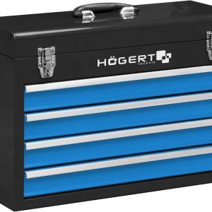 Högert Technik ??Werkzeugkasten Werkzeugkoffer mit 4 Schubladen mit Kugelführungen - Metallverschluss Schloss Kunststoffgriff - 52cmX21.8cmX36cm