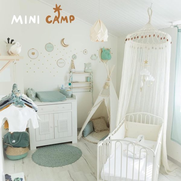 Kinder Tipi-Zelt - sehr strapazierf?higes. originales Tipi-Zelt aus naturbelassenem Canvas - Spielzelt mit Bommel-Verzierungen f??r Kinder – Bild 6