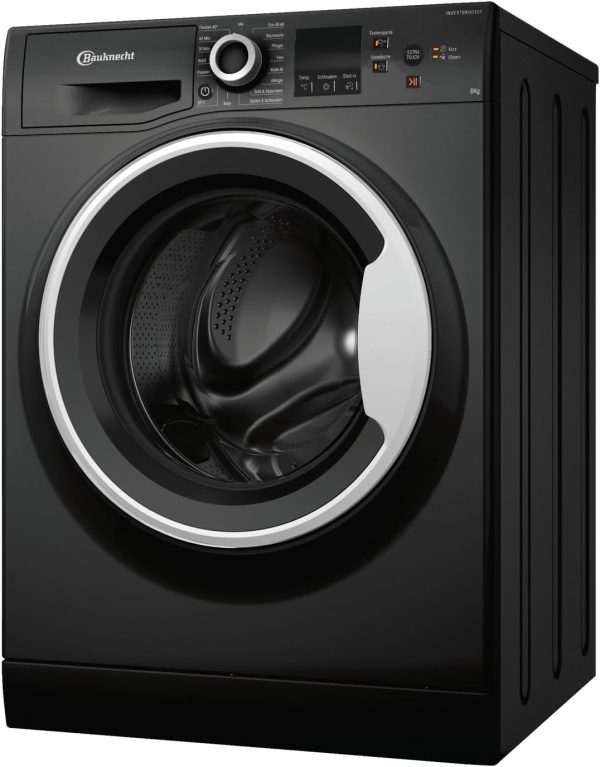 Bauknecht W8 S6300 A Waschmaschine Frontlader / 8kg / EEK A/Kurz 30 / Kurz 45 / Kraftvolle Fleckenentfernung/Anti-Allergie-Programm/Wolleprogramm/Schwarz/Langlebiger Inverter-Motor – Bild 2