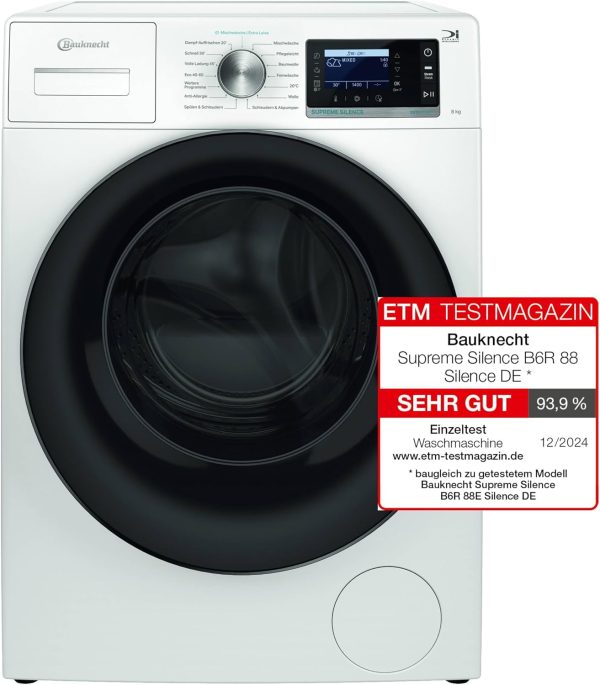 Bauknecht B6R 88 SILENCE DE Waschmaschine / 8kg / Frontlader/Supreme Silence/EEK A-20% / 1400 UpM/ZEN-Motor/Besonders leise Waschmaschine/Steam 3.0-3 Kraftvolle Dampftechnologien – Bild 2