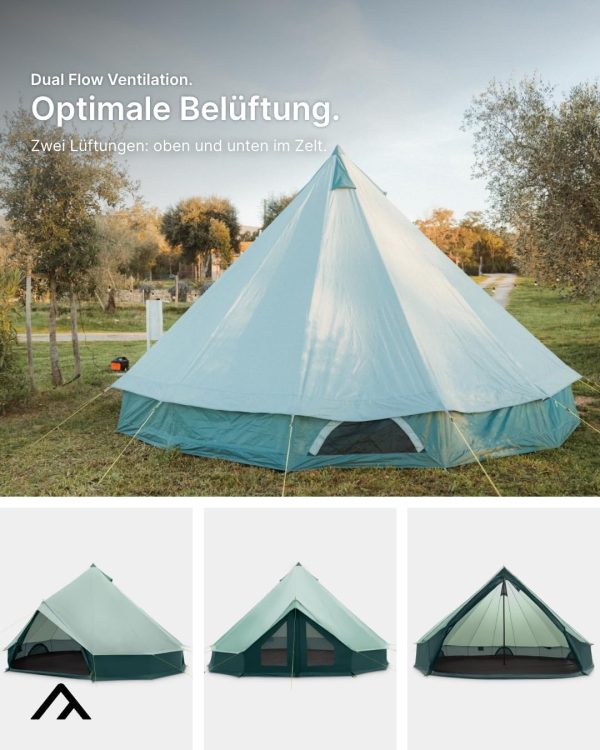 qeedo Bell Tipi Camping Zelt f??r Gruppen oder Familien (Gr??en 6. 8. 10. 12 Personen) – Bild 4