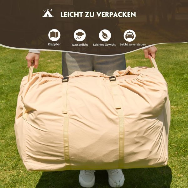 EROMMY aufblasbares Zelt mit gro?em Vordach. Luftzelt f??r 4 Personen. Schnellaufbau mit Luftpumpe. Campingzelt f??r Outdoor-Abenteuer(260X220X180CM) – Bild 9