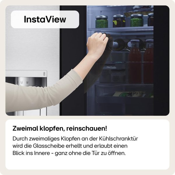 LG GSGV81PYLL Side by Side K??hlschrank. Klasse E. 635 L. Instaview. K??hlschrank mit Gefrierfach. Eis-. Crushed Ice- Wasserspender. Total NoFrost. Smart Inverter Kompressor. Wi-Fi – Bild 2