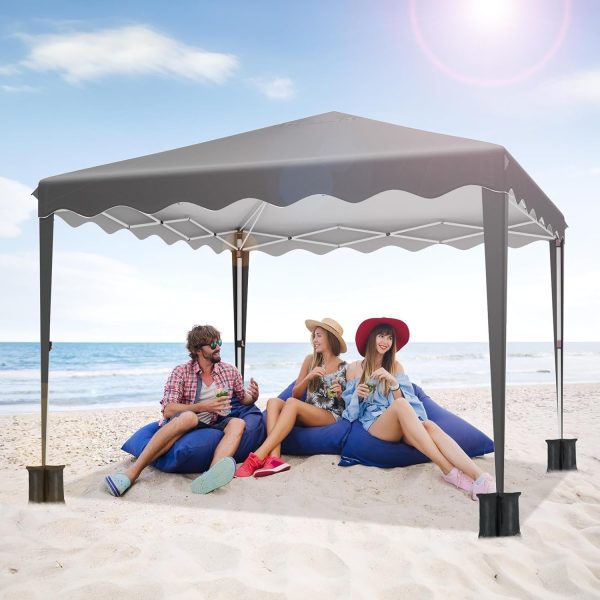 Pavillon 3x3. Faltpavillon Wasserdicht Stabil Winterfest mit 420D Oxford.UV Schutz 50+.Faltpavillon 3x3 mit 4 Seitenteilen.Gartenpavillon H?henverstellbar. Faltbare Pavillon Zelt f??r Camping.Grau – Bild 8