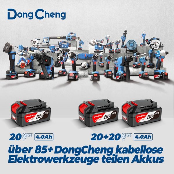 DongCheng Akku Kettensäge 40V. Motorsäge Akku 38 cm Schnittlänge. Bürstenloser Motor 14 m/s Schnittgeschwindigkeit. Elektrisch Kettensäge mit 2x4.0Ah Akku und Ladegerät – Bild 9