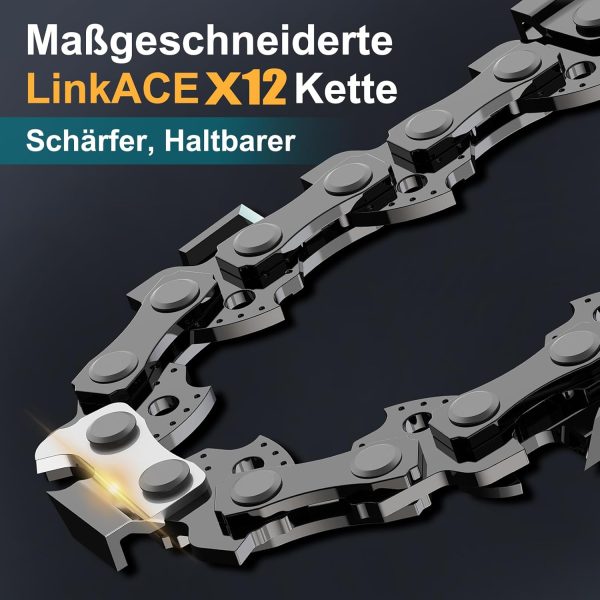 Akku Kettensäge mit Akku 12000mAh. 12 Zoll Elektro Kettensäge 1800W Bürstenloser mit Automatischer Öler. Astsäge Elektrisch für Zum Schneiden von Holz. Bäumen. Gartenarbeit – Bild 6