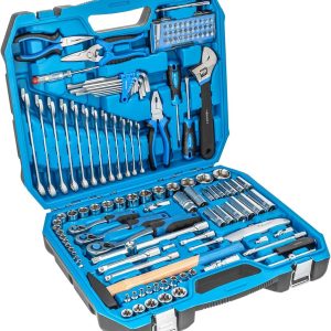 Högert Technik - Werkzeugkoffer Gefüllt. Werkzeugkasten mit Steckschlüssel. Bits und Zubehör. Werkzeug Set Chrom-Vanadium-Legierungsstahl. Werkzeugset Gesenkgeschmiedet. Toolbox HT1R439-131-tlg